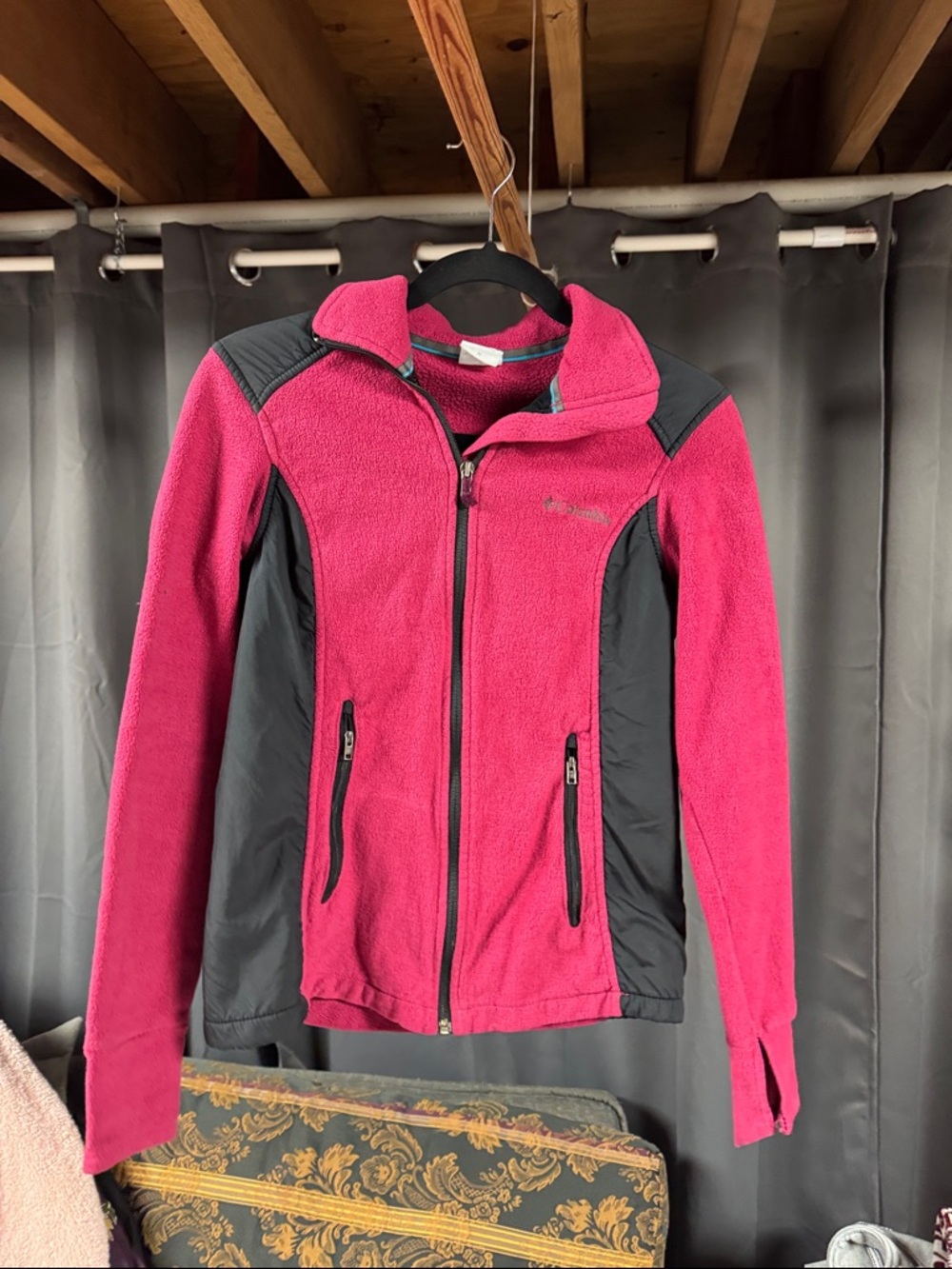 Columbia Magenta and Black Fleece Jacket